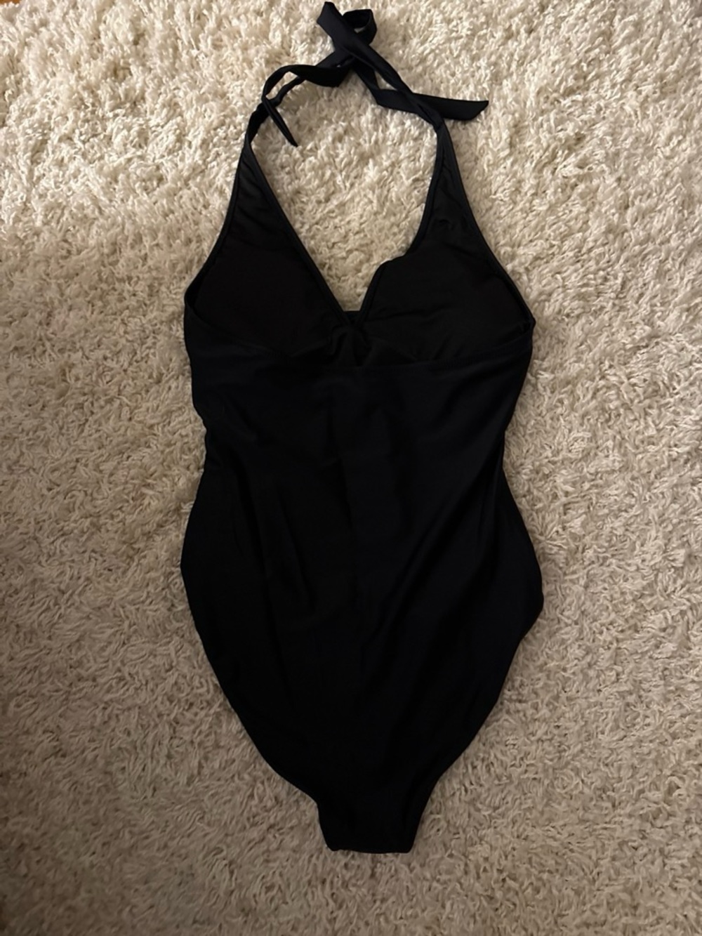 Classic Black Halter One-Piece Swimsuit